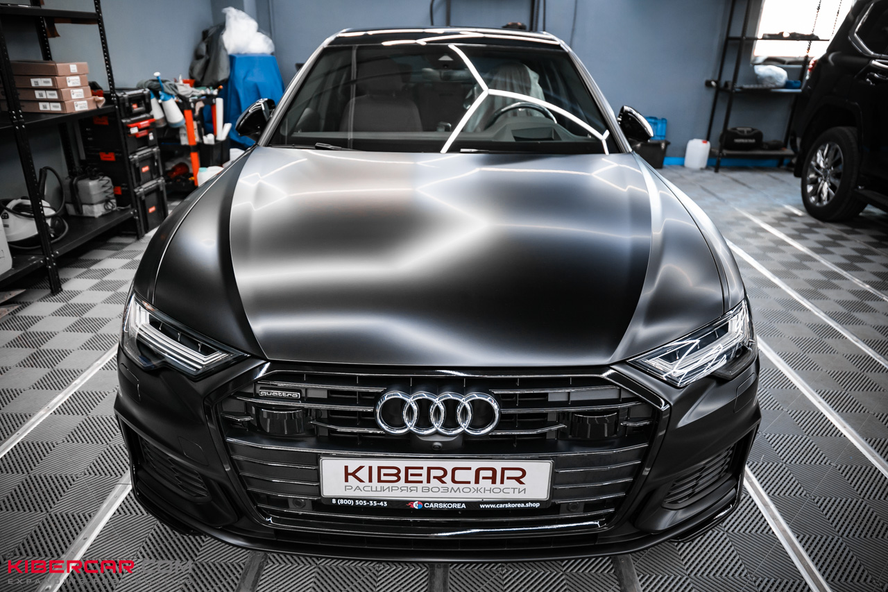 Оклейка Audi A6 полиуретановой пленкой с сатиновым эффектом